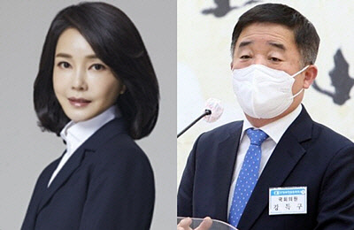 윤석열 국민의힘 대선후보의 부인인 김건희(왼쪽) 코바나컨텐츠 대표, 강득구(오른쪽) 더불어민주당 의원. <김건희씨 네이버 프로필, 강득구 국회의원 블로그>